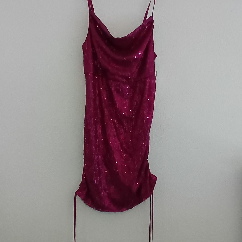 Wild Fable Mini Plum purple sequined Babydoll dress Junior size XL